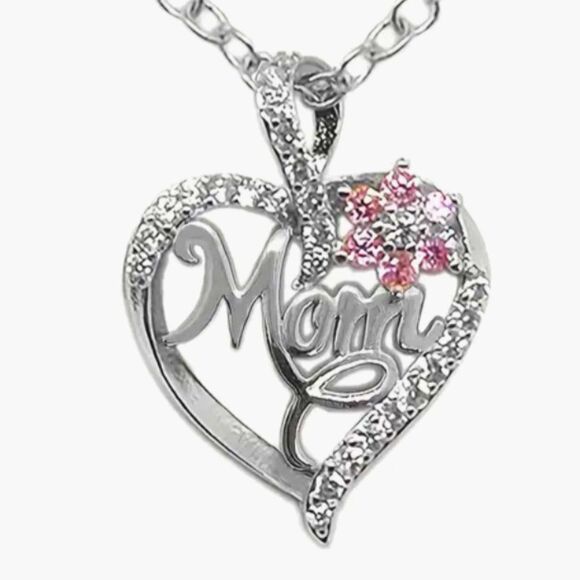 Silver Heart mom necklace - Picture 1 of 2